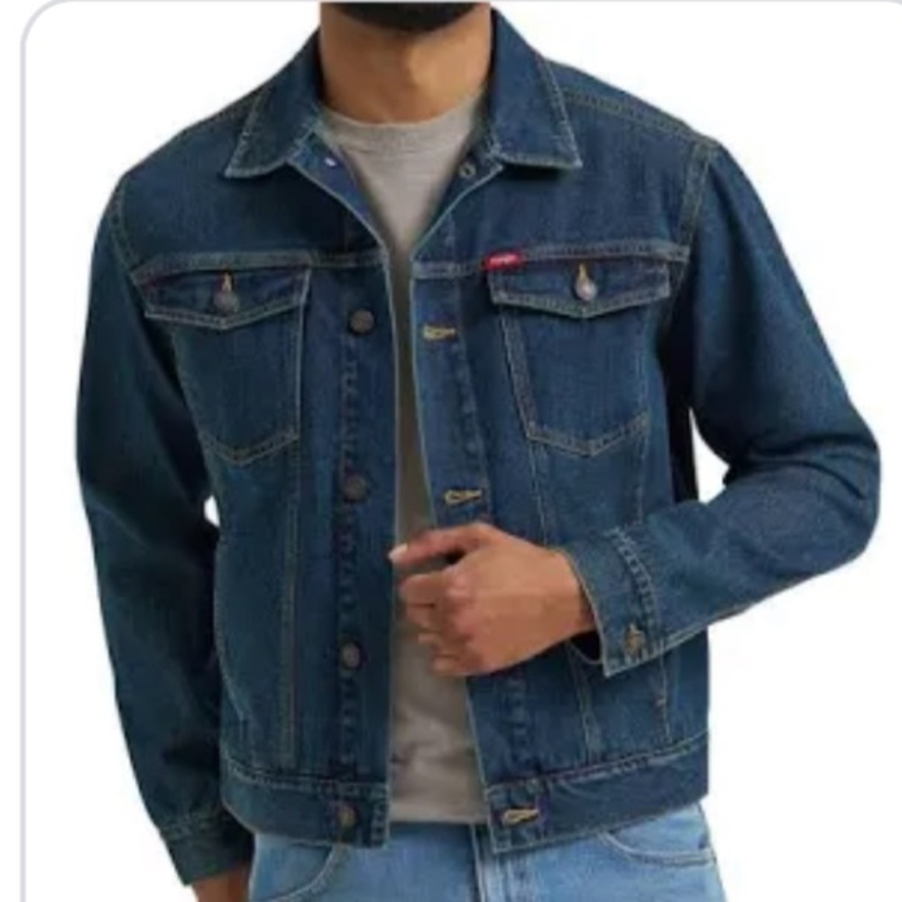 Wrangler Men's Denim Jacket dark blue western NWT
